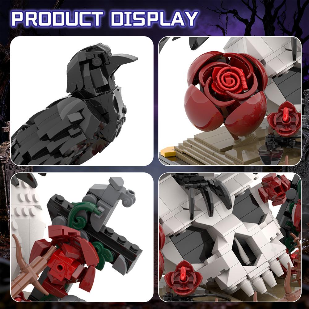 Gobricks MOC Raven Gothic Flower Building Blocks