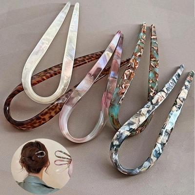1 Pc Retro U-shaped Hairpin Female Hair Ornament Elegant Modern Simple Style Hairpin