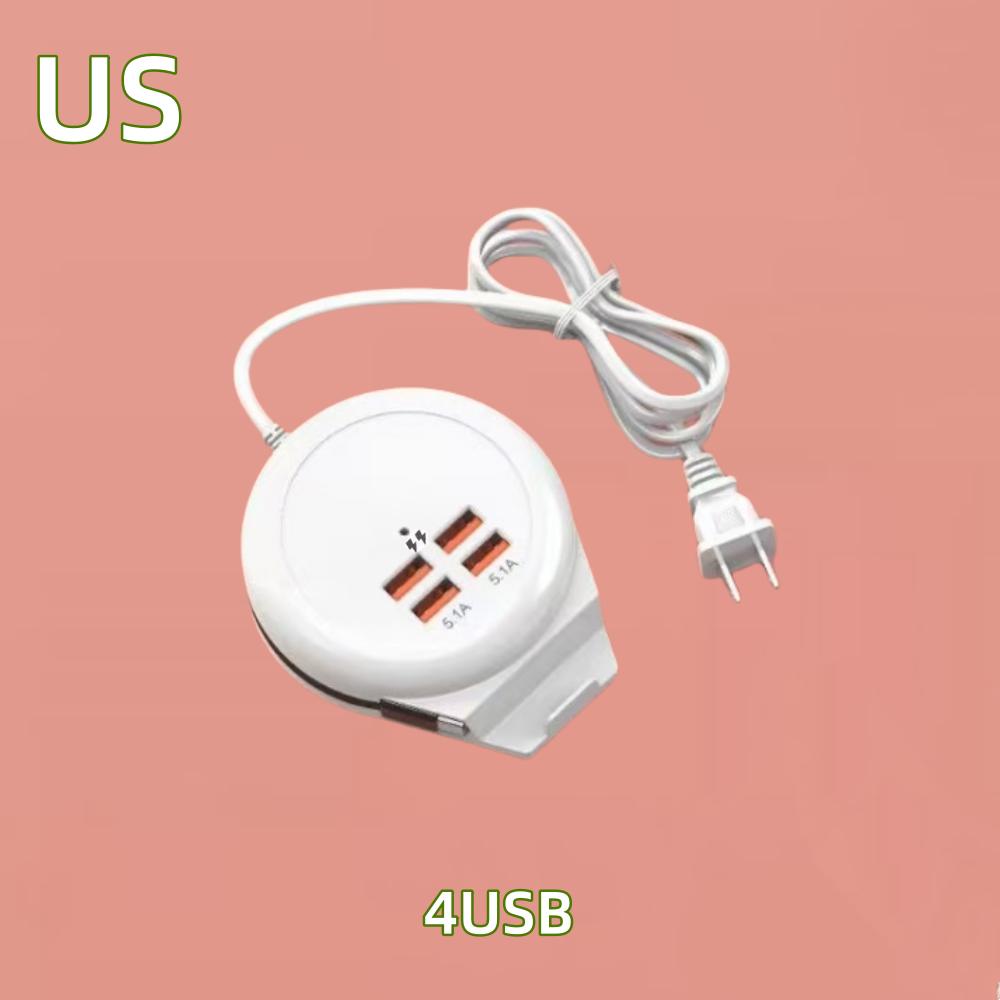 

Зарядное устройство USB C, 4 порта с кабелем типа C, высокоскоростная настенная розетка 5,1 А, адаптер для быстрой зарядки мобильного телефона, удлинитель USB-концентратора для дома US Plug 4USB