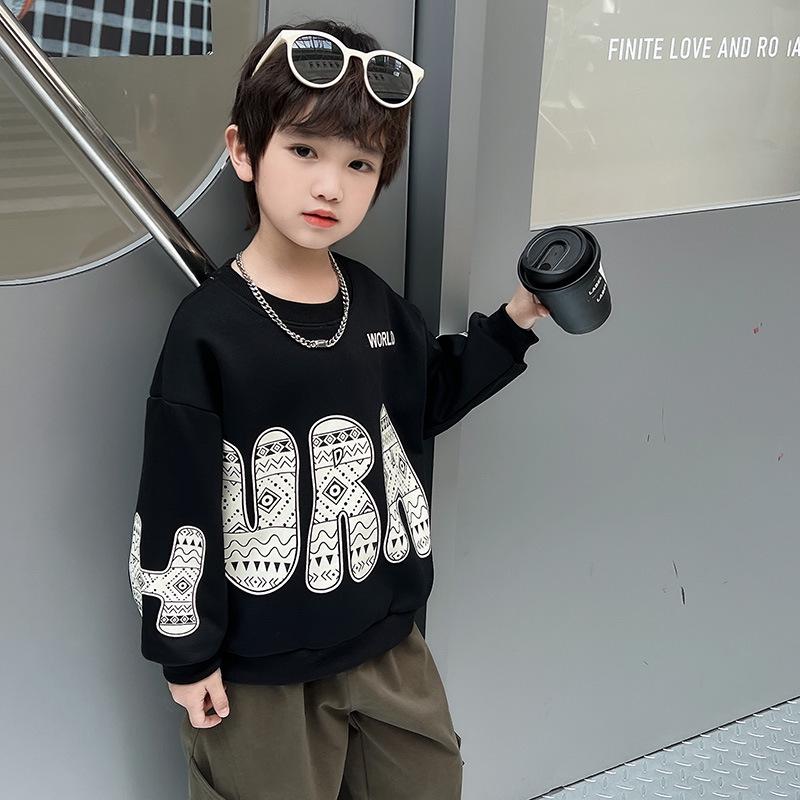 

Модное худи в уличном стиле для мальчиков - Коллекция весна/осень 2025 для детей 130 cm чёрный