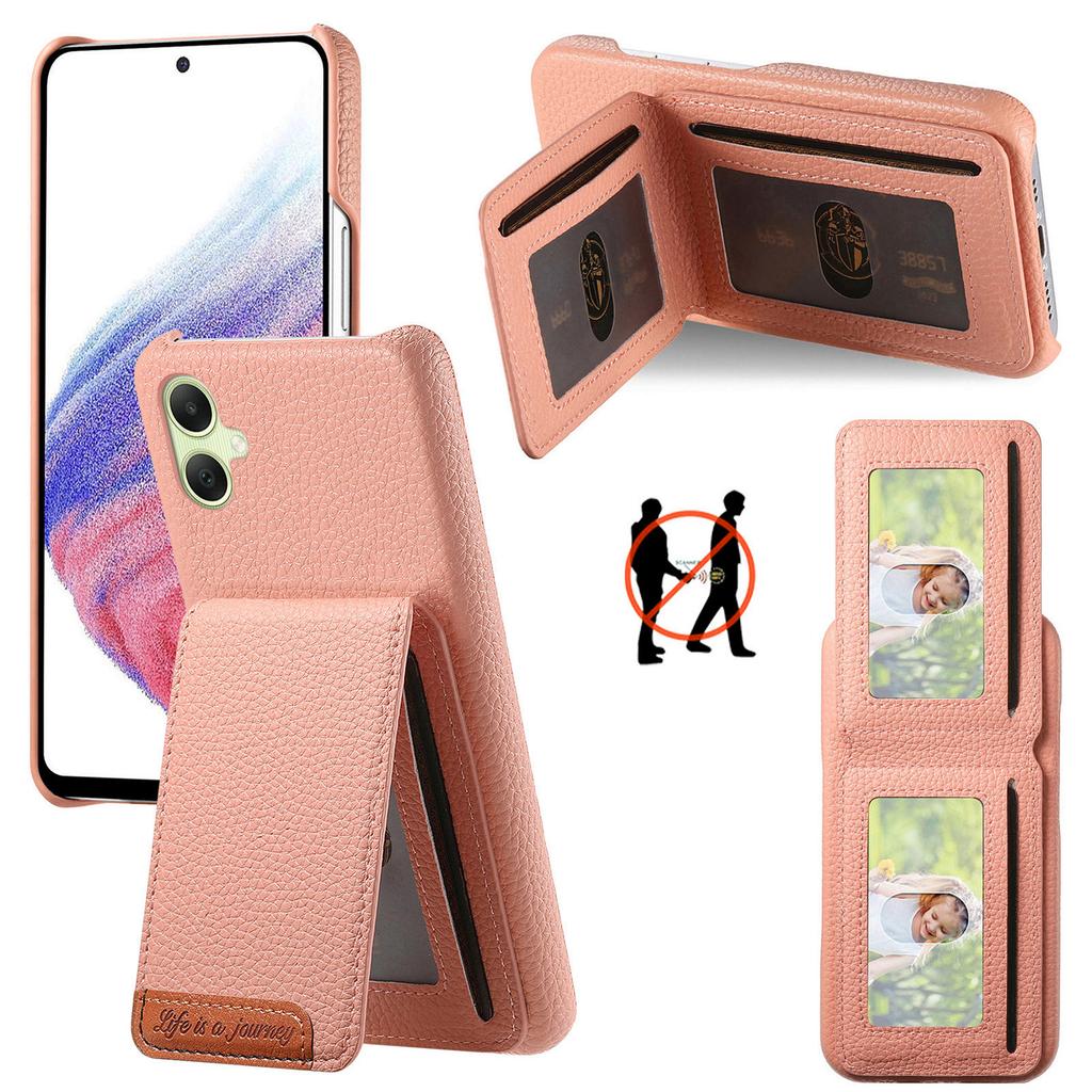 For Samsung Galaxy A06 4G/5G Case RFID Blocking Card Holder Litchi Texture Leather Back Cover