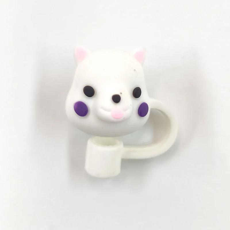 Creative Silicone Straw Plug Reusable Drinking Dust Cap Glass Cup Accessories Splash Proof Cartoon Straw Plugs Tips Cover
