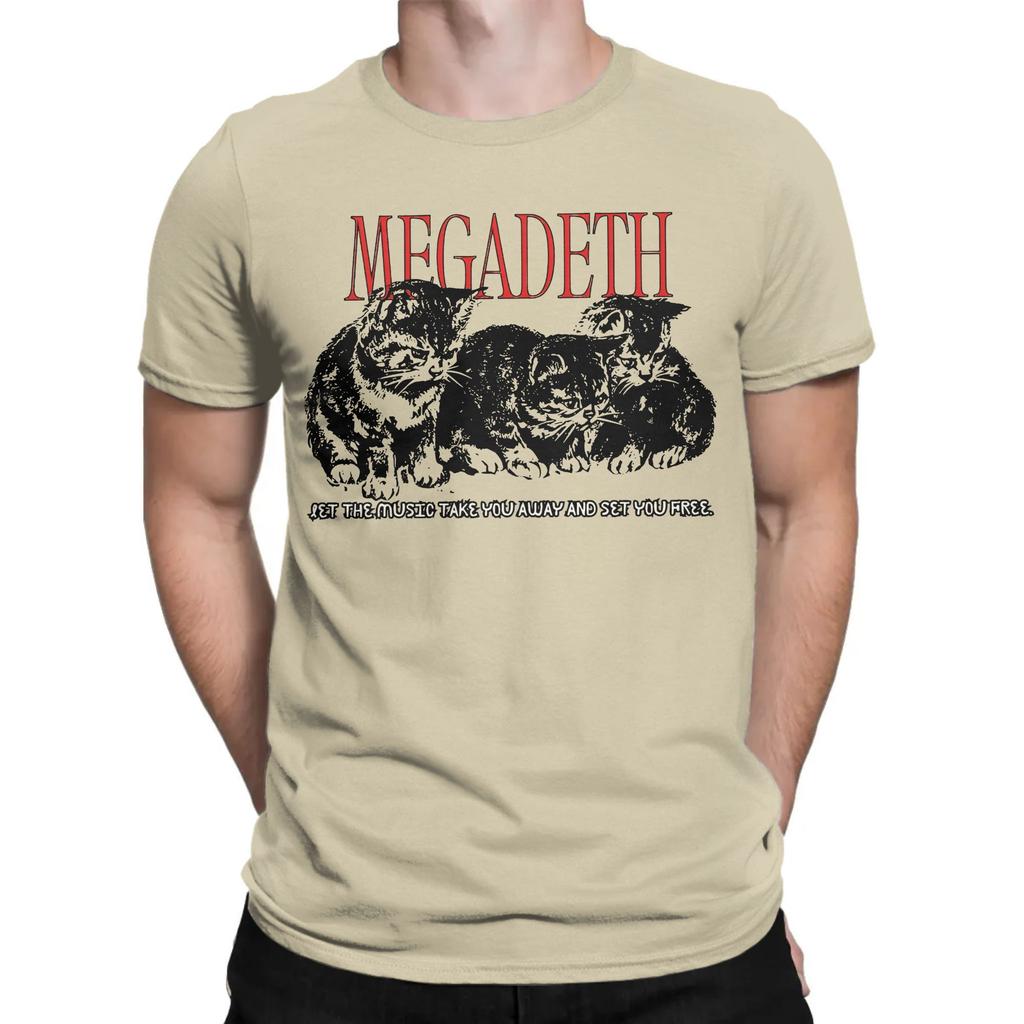 Heavy Metal Megadeths Men T Shirt  Vintage Tees Short Sleeve Round Collar T-Shirts 100% Cotton Summer Clothing