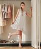Zero Street V-Neck Lace Mini Dress / White