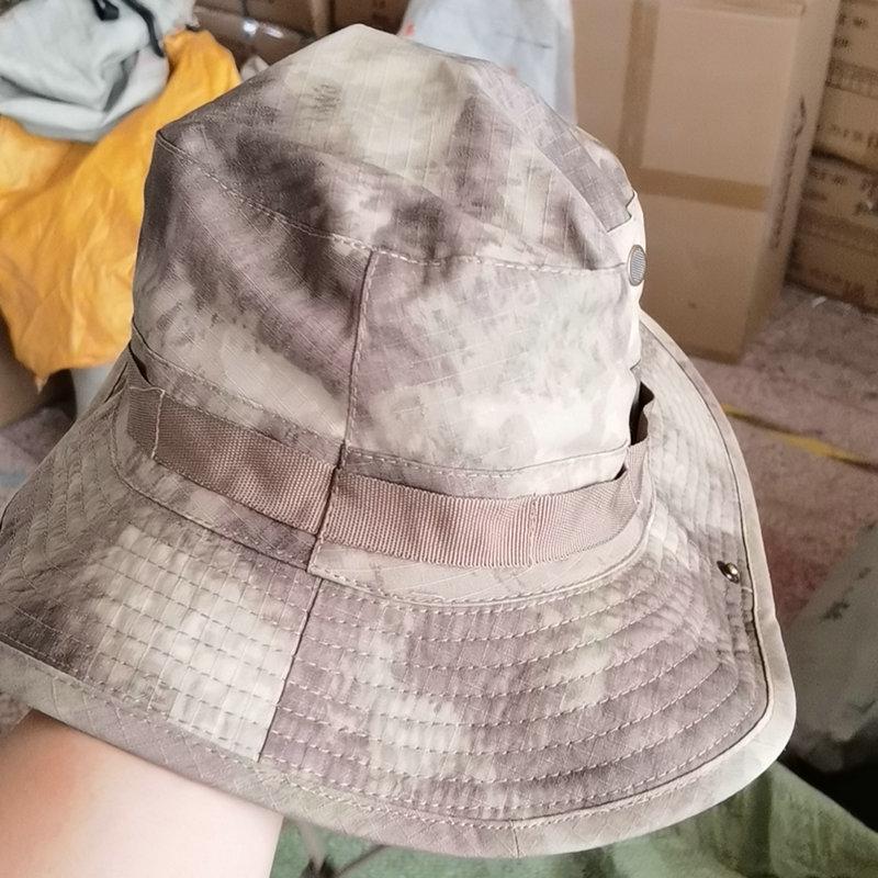 Herren Camouflage Sonnenschutz Fischerhut - Outdoor Angelhut mit runder Krempe