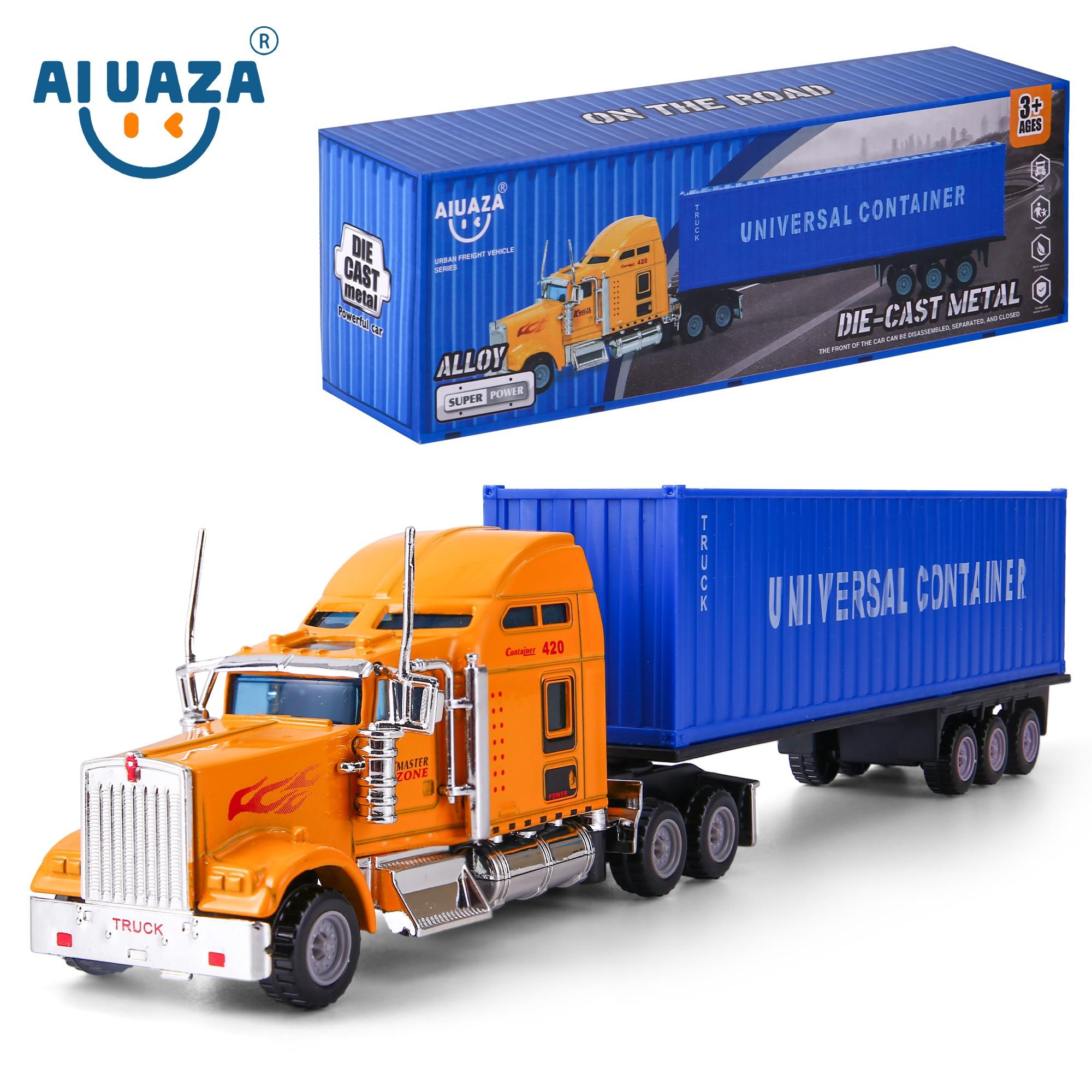 

1: 65 alloy container, rebound container truck, shaking head transport, large truck, automobile Model toys синий