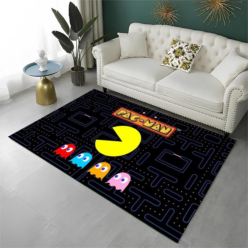 Retro P-Pacman Game Non-Slip Area Rug for Living Room,Bedroom,Playroom,Soft Carpet Floor Mat Home Decor Rug Kids Room Gift