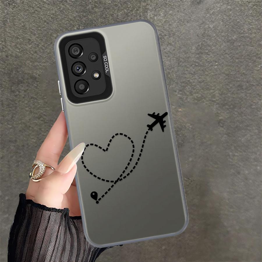 Case for Samsung Galaxy A54 A23 A71 A17 A52 A32 A36 A16 A34 A12 A13 A72 A14 A56 A25 A73 Phone Cover Line Airplane Topographic