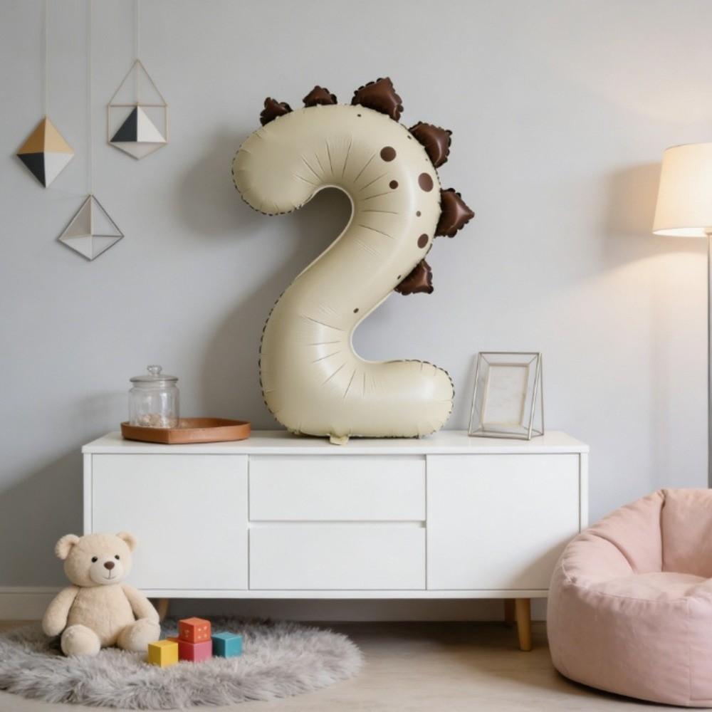 Matte Finish Dinosaur Theme Balloons Number Shape Birthday Party Balloons For 1-3 Year Olds