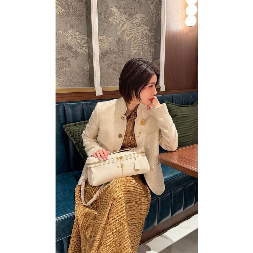 New LP33 clutch bag, dinner cosmetic bag, portable leather women's bag, grained first layer cowhide shoulder messenger bag