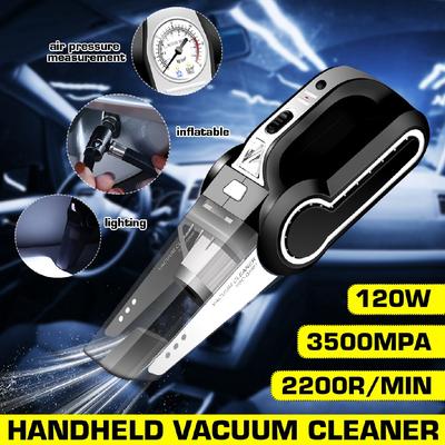 4-in-1 Portable Car Vacuum Cleaner 4000pa Wet/Dry Auto Vacuums Cleaner Mini Handheld Air Compressor For Home Vehicles 120W