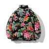 Cappotto di Cotone Taglia Larga con Stampa Floreale Stile Etnico Cinese
