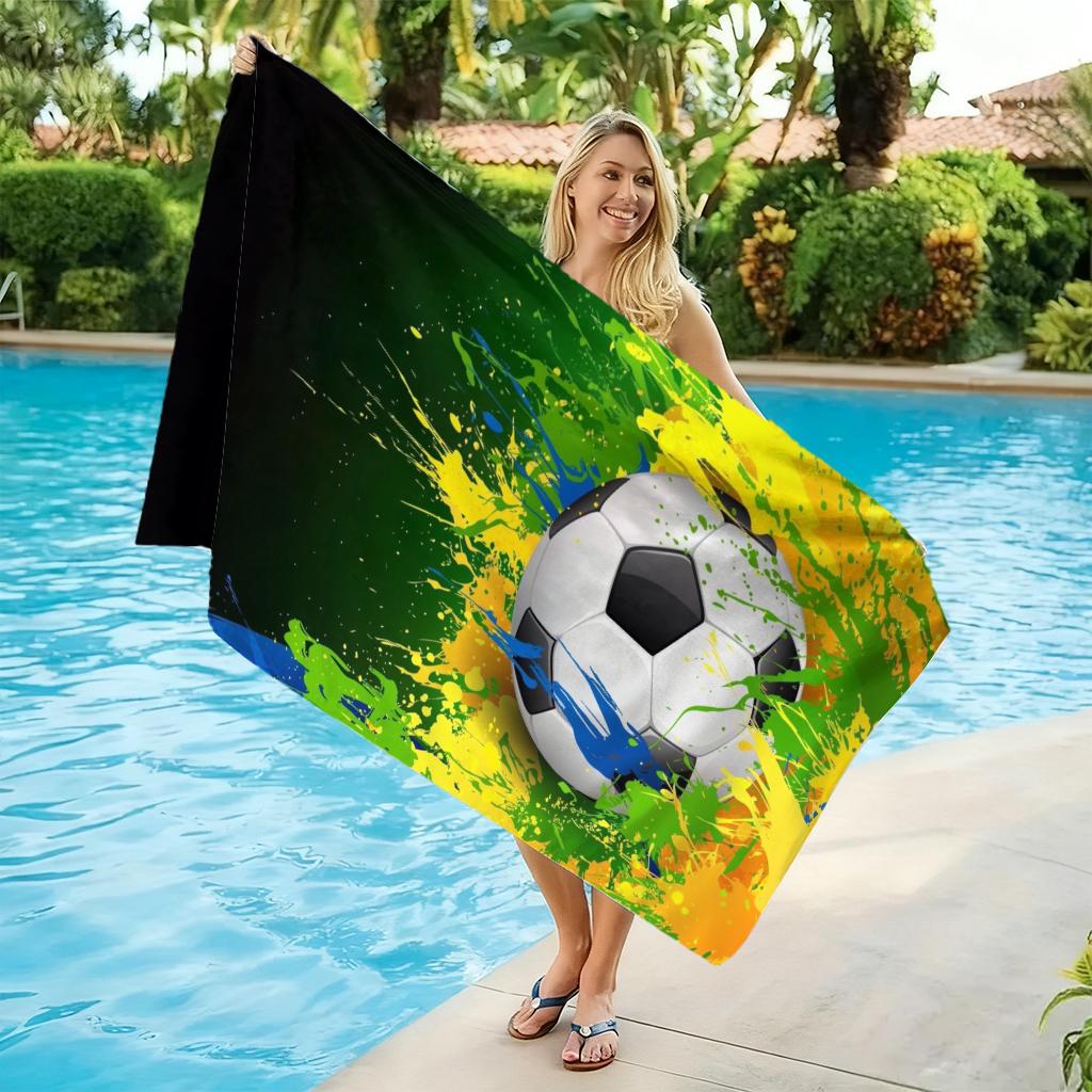 Football Match Beach Towel Quick-drying Super Absorbent Suitable for Swimming Beach Pool Gym Summer Gift for Friend Families