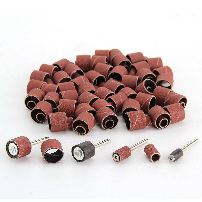 100Pcs Mandrel Dremel Rotary Tool Accessories Sanding Bands Drum Sleeve Grit