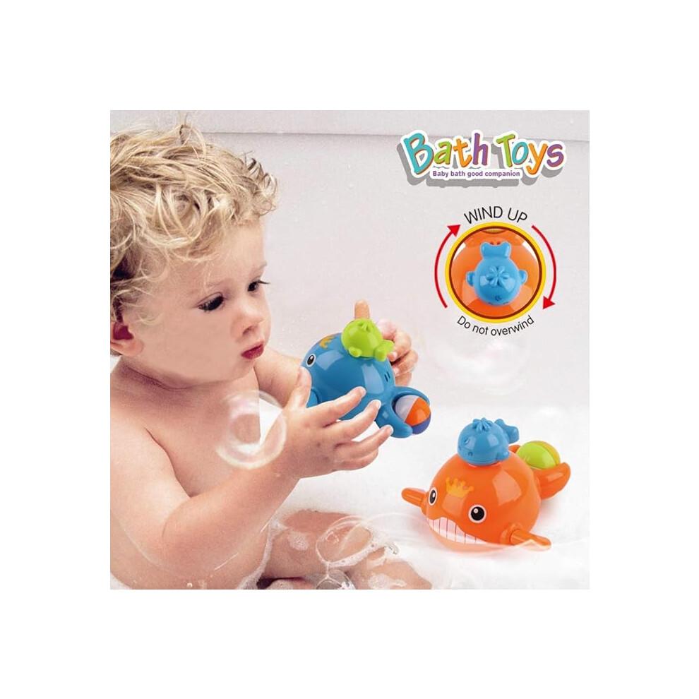 Bath Toys Fishing Games Swimming Whales Bath Time Bathtub Toy for Toddlers Baby Kids Infant Fish Set Age 18months and up