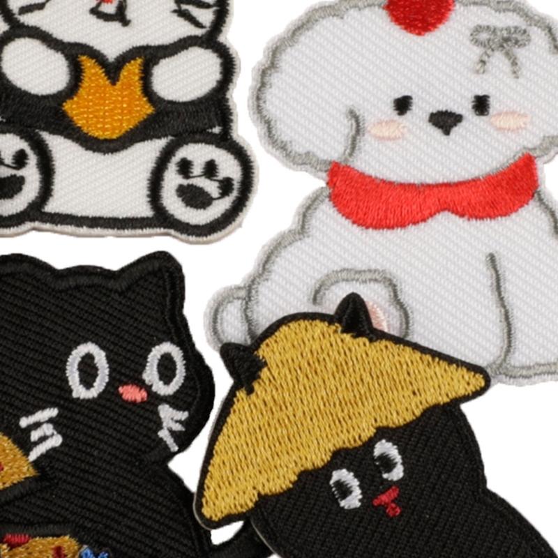 8 Pcs Cats Iron On Patches Applique Patches Cartoon Animal Repair Patches Lion Embroidery Patches for Jeans Decoration