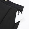 Elegant Black Mid-Length Fishtail Skirt - Autumn/Winter, Elastic High Waist, Plus Size Women's Clothing