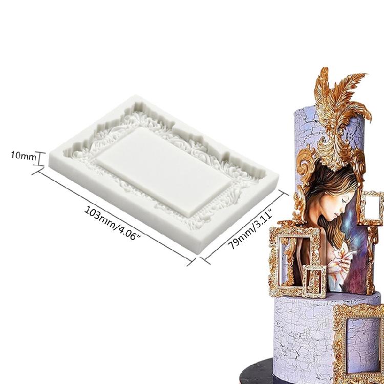 Sugarcraft Mould Silicone Vintage Embossed Frame Shape Bakeware Tools Gift