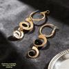 Spiral Black Gold Earrings, Ear Buckles, Black Gold with Versatile Ear Buckles