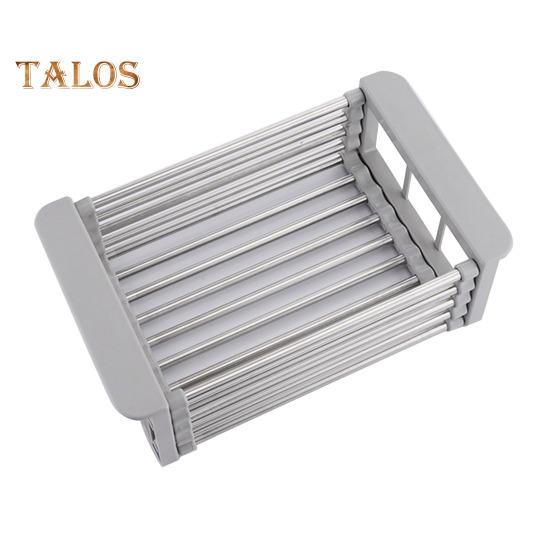 

Сливная полка из нержавеющей стали, выдвижная конструкция, большая емкость, устойчивая к ржавчине, устойчивая к коррозии, органайзер для полой сливной полки для кухонной раковины S серый