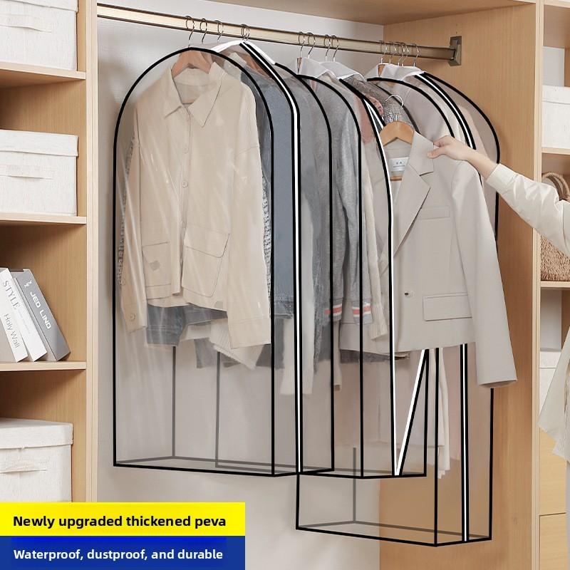 Simplified Wardrobe Clothes Cover Peva Transparent Garment Bag For Indoor Closet Organization