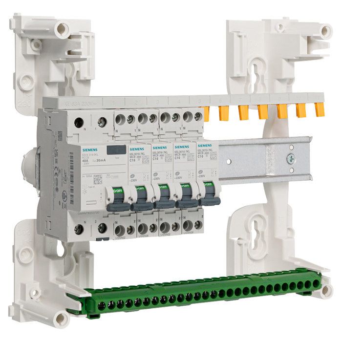 Tableau 1 Rangée Pré-équipé 1 Inter. Diff. 40A Type AC + 4 Disjoncteurs
