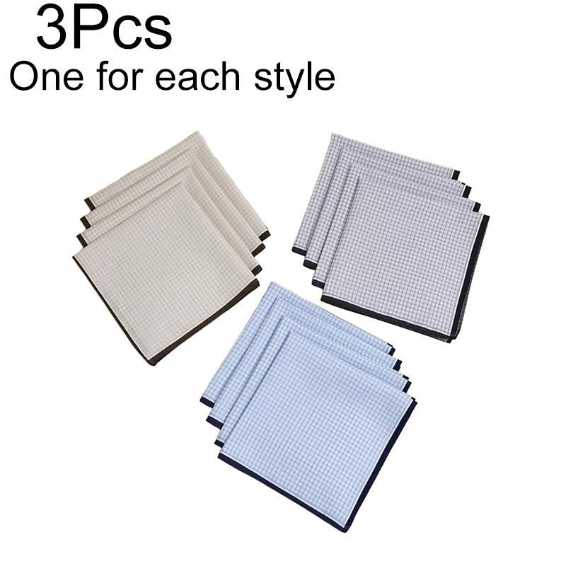 

3 шт. Квадратные носовые платки Многоразовые Хлопковые Винтажные Мужские Носовые Платки 43х43см Мягкие Впитывающие 43*43cm