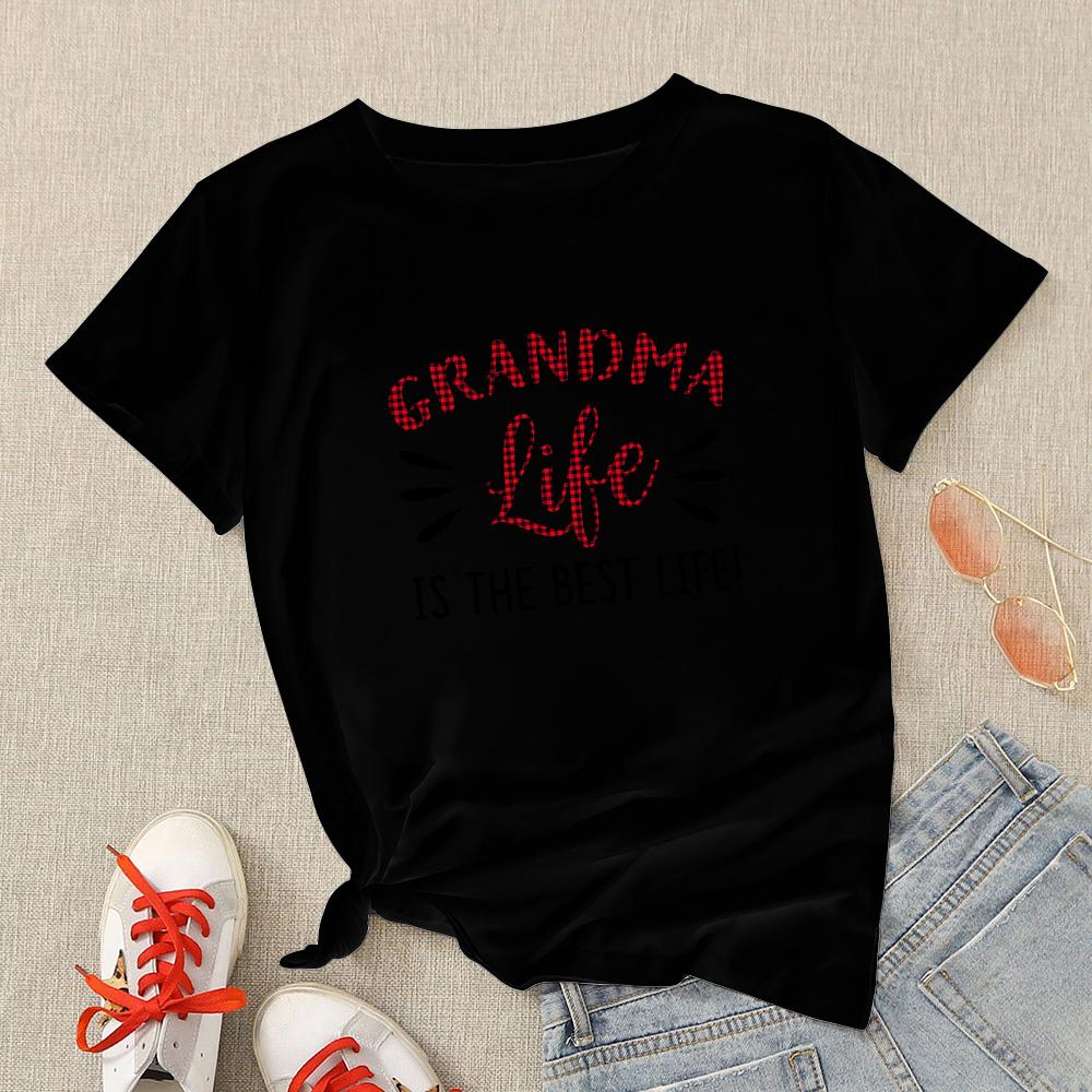 Oversized T Shirt Women Summer Streetwear Black Tops Loose Round Neck Tees Mother S Day Letter