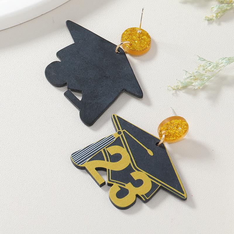 2023 Graduation Season Acrylic Earrings - Women s Doctor Hat Pendants