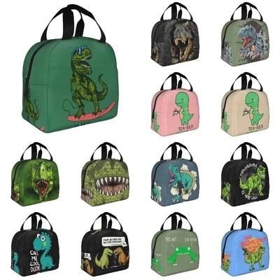 Bolsa de Almoço Térmica Isolada de Dinossauro de Desenho Animado Para Mulheres À Prova de Vazamento Lancheira Térmica Para Crianças Escolares Sacolas de Comida