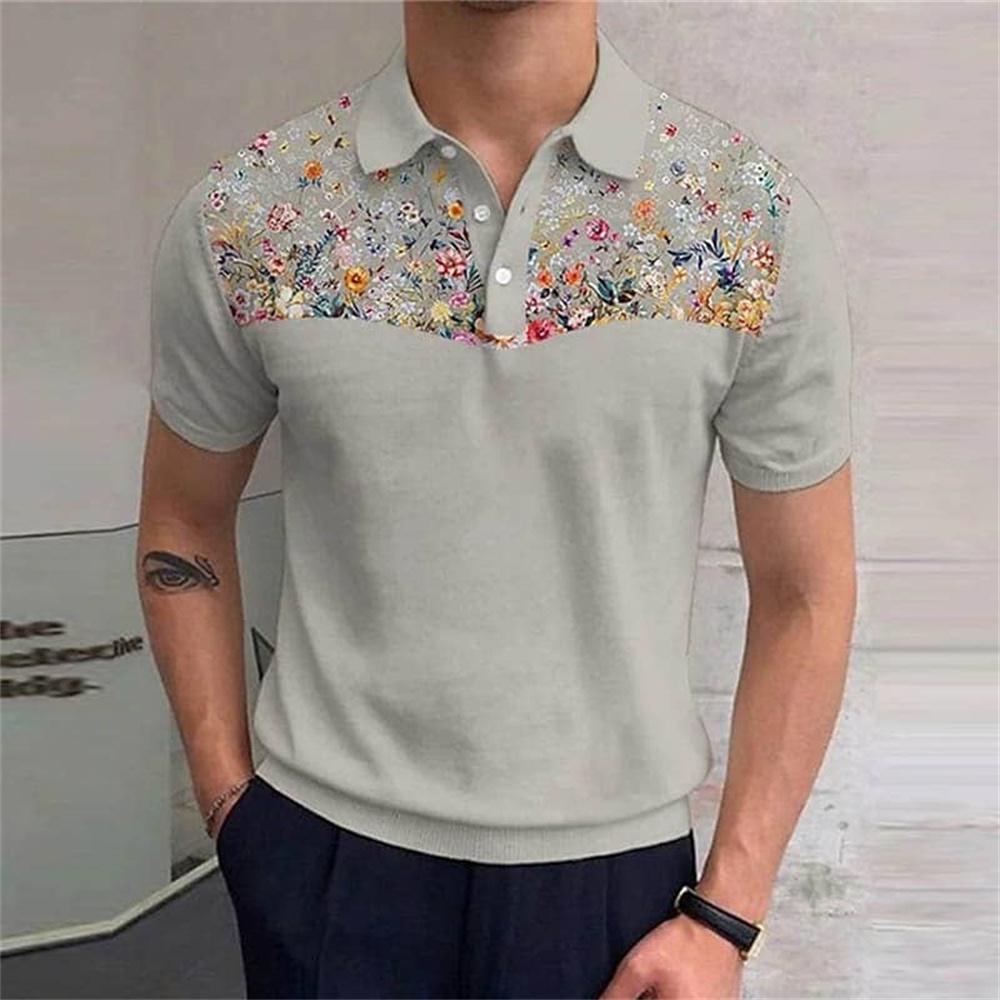 Men's Summer floral shirt youthful office fashion style polo t-shirt, Full Sublimation Polo Shirt for men Uniform