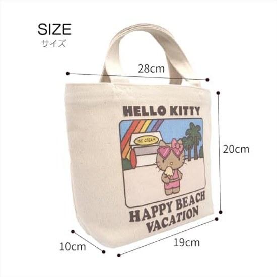 Sanrio Mini Tote Bag Hello Kitty Sunburnt Summer Lunch Walking (Pink)