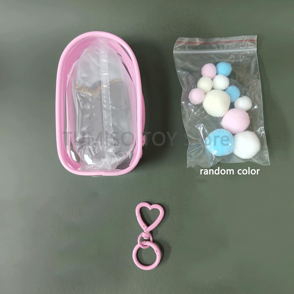 For LABUBU MONSTERS Transparent Colorful Protector Case Doll Accessories Organizer Plush Doll Display Bag Outdoor with Keychain