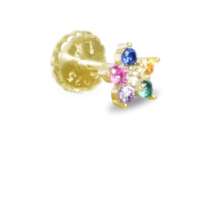 Boucles D'oreilles Dekthy Argent 925 Plaqué Or Jaune 18 Carats