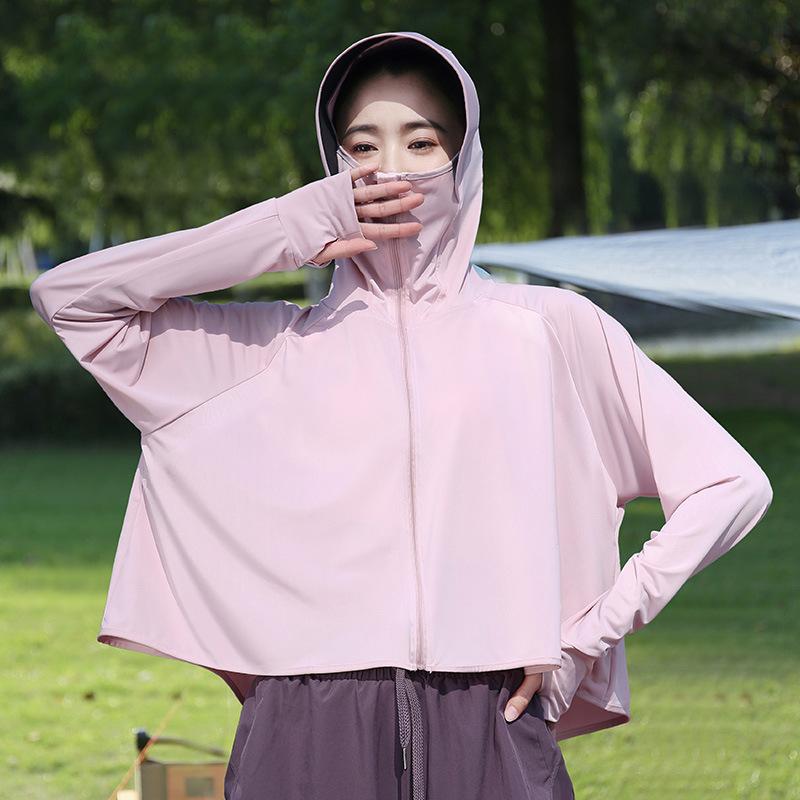 Sunscreen clothes women's summer new vinyl brim outdoor UV protection ice silk blouse cycling thin sunscreen clothes
