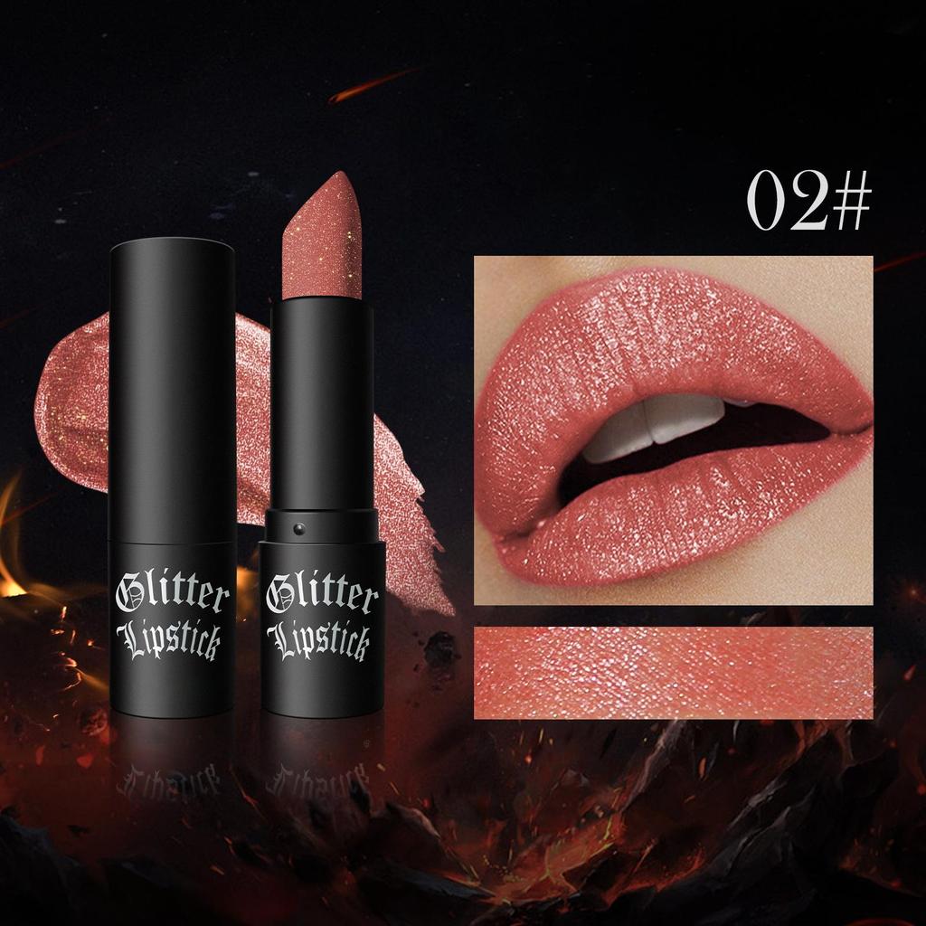 Non-stick Cup Matte Lipstick Flash Diamond Lipstick Halloween Dark Makeup