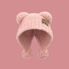 Fluffy Little Bear Ears Hat Bear Ears Winter Plush Hat Personality Knitted Cap  Female/Girls
