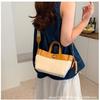 New niche design simple fashion canvas large capacity commuting wind tote bag casual texture hand