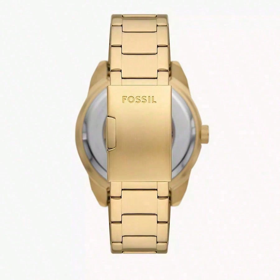 Fossil Men's Bronson Automatic Stainless Steel Watch, Hollowed Out Grey Dial, Stainless Steel Strap, Fashionable Business ME3257