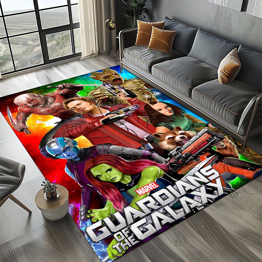 Tapete Cartoon 27 Estilos Guardiões da Galáxia Marvel para Decoração de Sala de Estar Quarto, Tapete de Chão Infantil Antiderrapante para Sofá Capacho