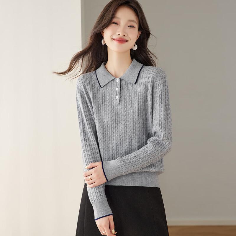 Srcr Women's 100% Wool Cable Knit Sweater