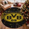 Borussia Dortmund Pattern Round Rug, Indoor/Outdoor Mat, for Picnic, Gameroom, Bedroom, Office, Living Room, Home Decor Carpet, Birthday Gift