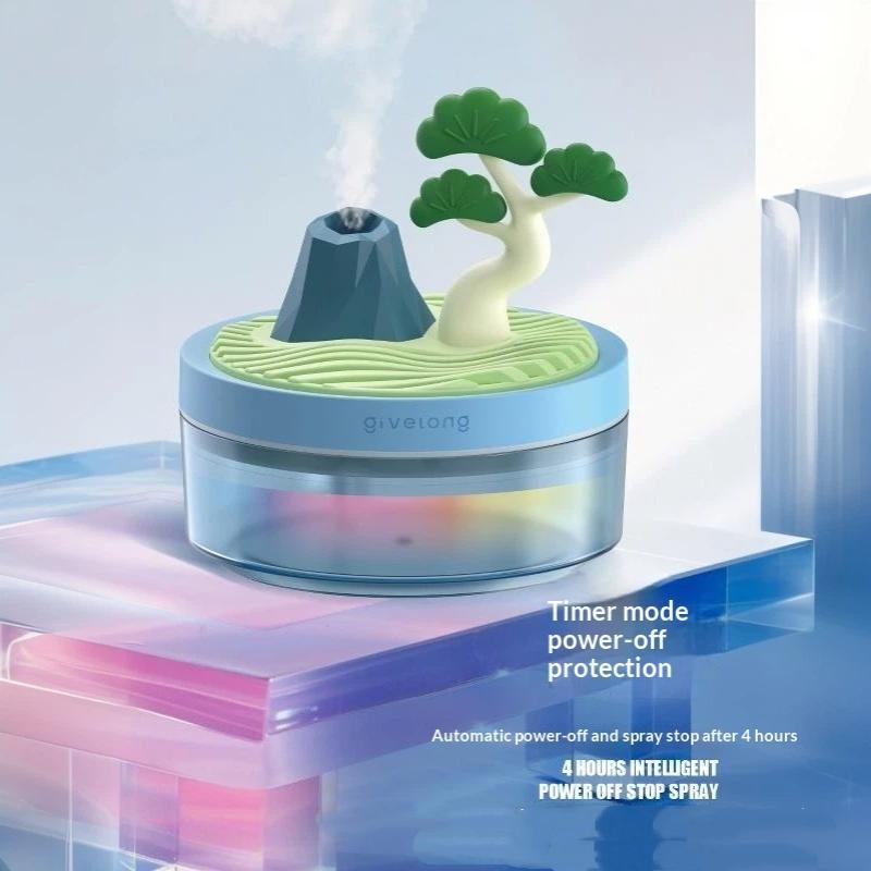 Kreativer Landschafts-Luftbefeuchter Farbwechselndes Nachtlicht Ultra-leiser USB-betriebener Kaltnebel-Diffusor für Zuhause Geschenk