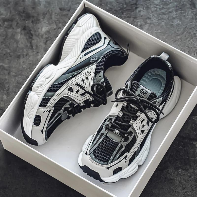 

Mens Running Sneakers Fashion Men Casual Shoes Mesh Breathable Non-Slip Sports Shoes Comfortable Tennis Shoes Soft Walking Shoes 39 білий