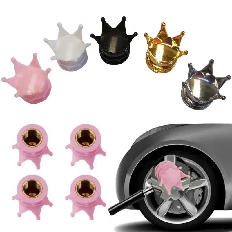 4PCS/SET Wheel Tire Valve Caps Cover Silver Crown BLACK Diamond Motorcycle Tyre Dust Caps Car Truck Valve Air Bicycle Cover Ste