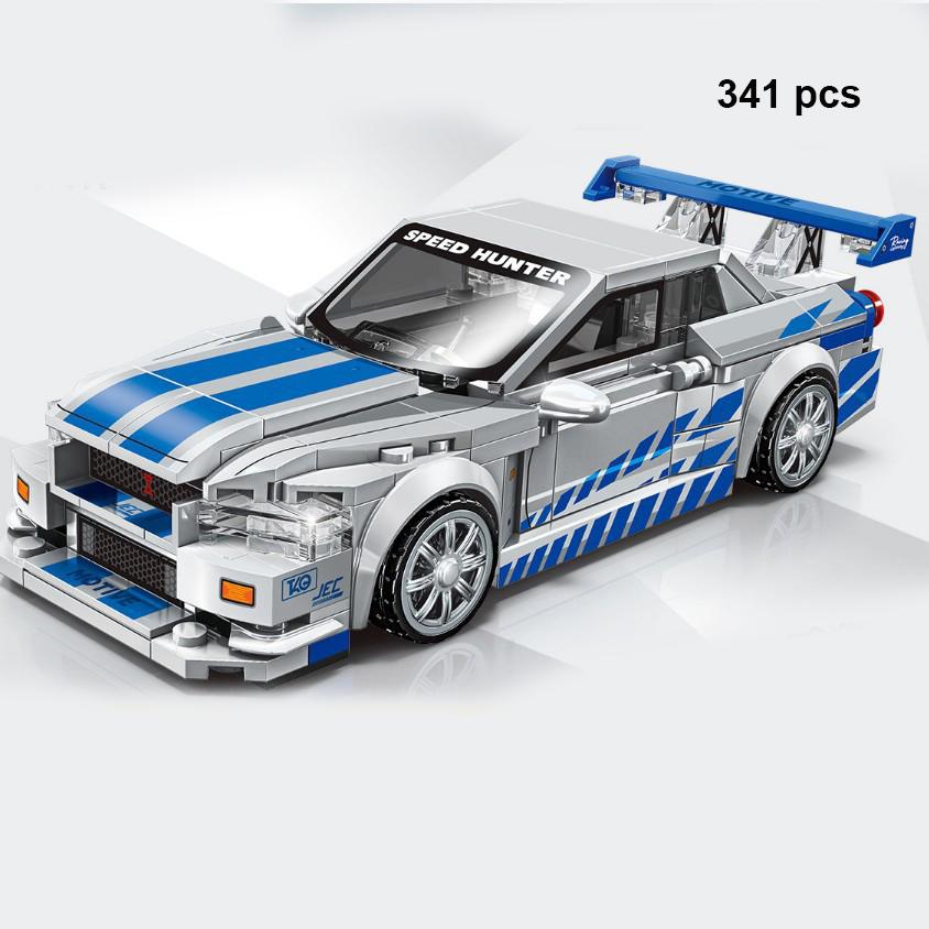 Technischer Speed Car MOC Stadtfahrzeug Rennwagen Rallye Bausteine Ziegel Set Retro Ornament DIY Spielzeug für Erwachsene Geschenke