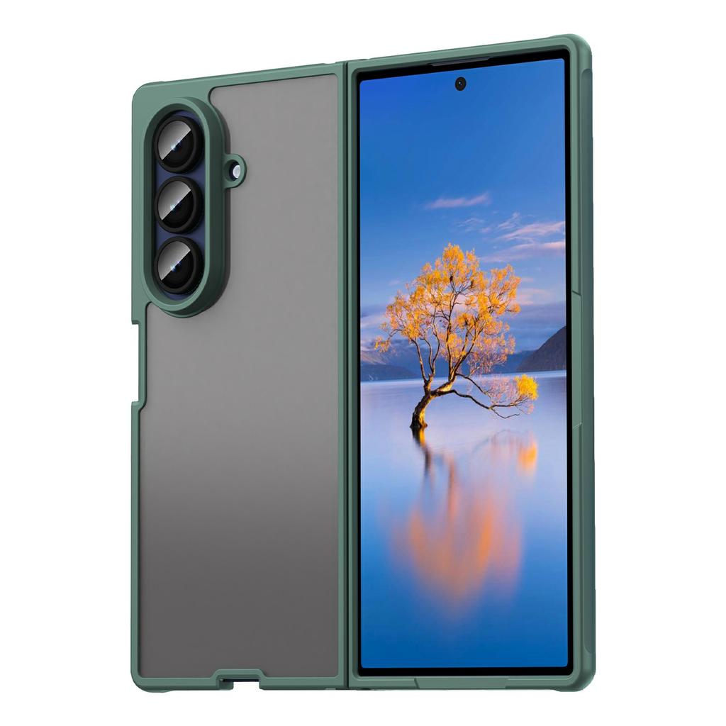 For Samsung Galaxy Z Fold7 5G Case Drop Proof Airbags Frosted Translucent PC+TPU Phone Back Cover