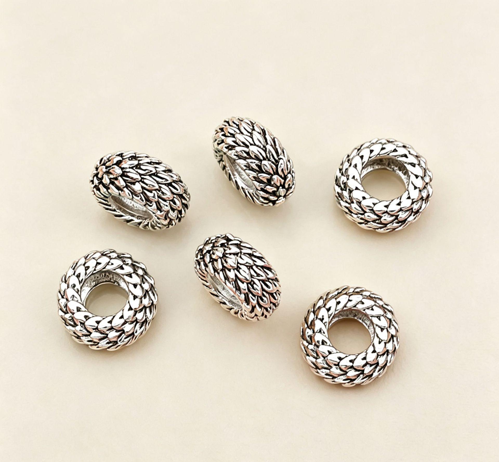 Sterling Silver Dragon Scale Large-Hole Beads Bracelet DIY Kit