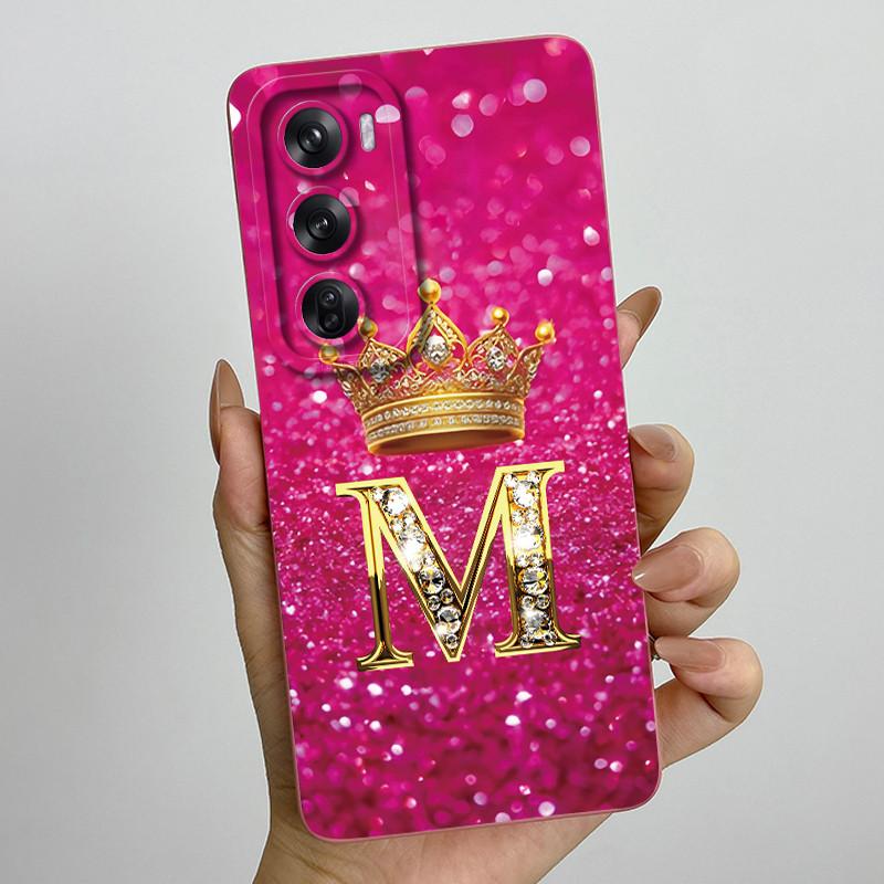 For OPPO Reno 12 Pro 5G Case Crown Letters Liquid Silicone Phone Cover For OPPO Reno12 Reno 12 12Pro Coque CPH2625 CPH2629 Funda
