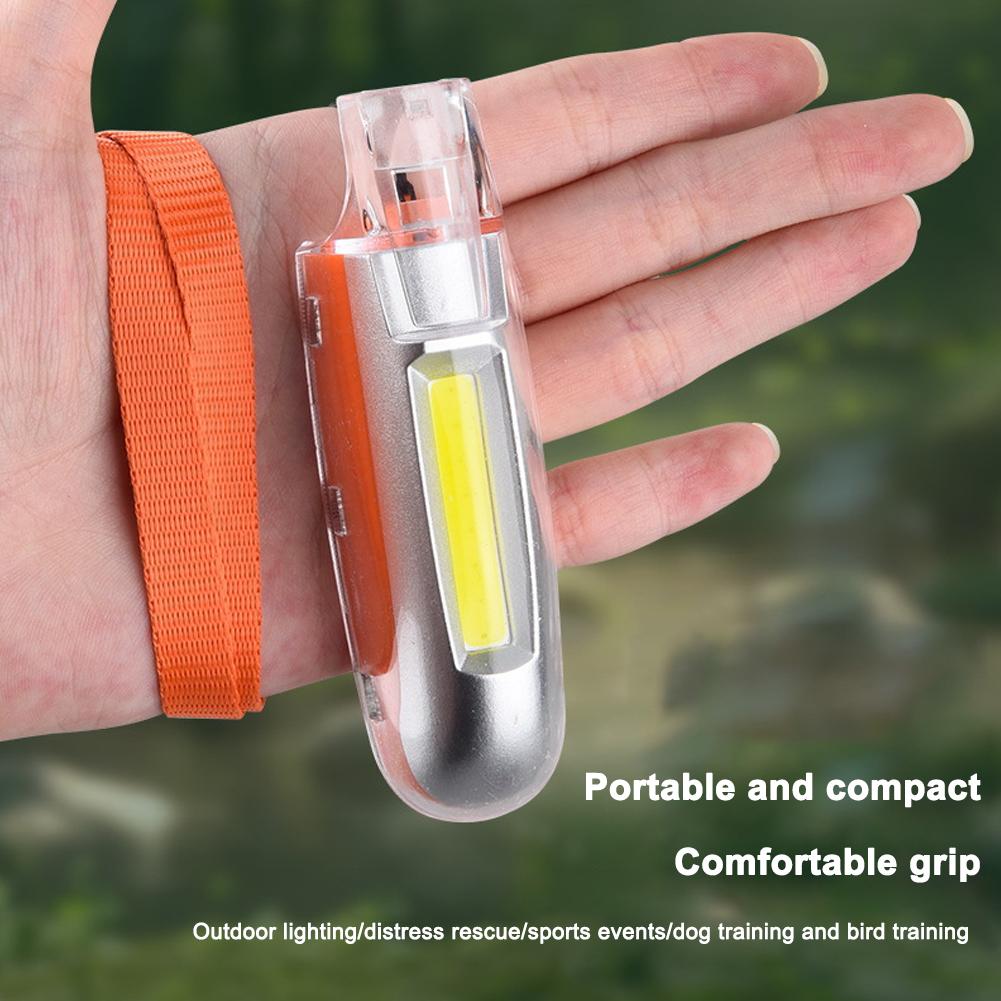 2-in-1 COB Strong Light and Whistle Light Creative Shape Multifunctional Pendant Portable Led Flashlight Handheld Lamp